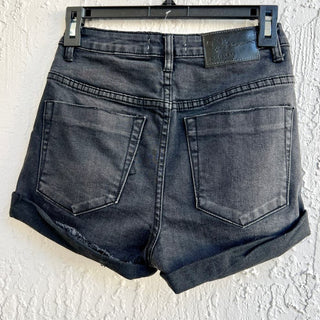 One x Oneteaspoon High Waisted Cut Off Shorts Dark Denim Black Women's Size 26