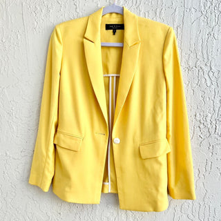 Rag & Bone Bonnie Wool Blend Long Sleeve Single Breasted Blazer Yellow Womens 0