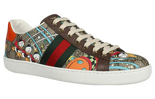 Gucci x Disney Huey, Dewey, Louie Print GG Supreme Ace Sneakers Brown Multi 36.5