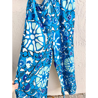 RHODE x Target Zinnia Floral Print Bell Sleeve Cut Out Jumpsuit Blue Women's XL