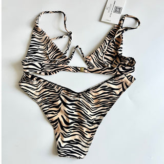 Bamba Swim Belle Underwired Top & Hipster Bikini Bottom Set Tiger Print S / M