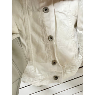 Sacai Long Sleeve Layered Full Zip Denim Twill Blouson Jacket White Womens 1 / S