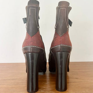 NWOT Rag&Bone Runway Astrid Leather Platform Heel Boots Brown Women 37 / 6.5