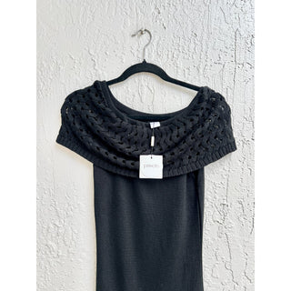 NWT Peixoto Off The Shoulder Ribbed Knit Avril Midi Dress Black Women's Small