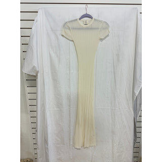 Dissh Harper Sheer Cap Sleeve Crew Neck Knit Coverup Midi Dress Ivory Women's XS