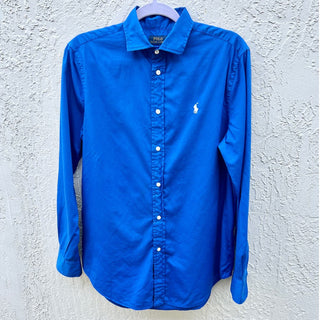 Polo Ralph Lauren Long Sleeve Relaxed Fit Button Down Shirt Blue Men's Size M