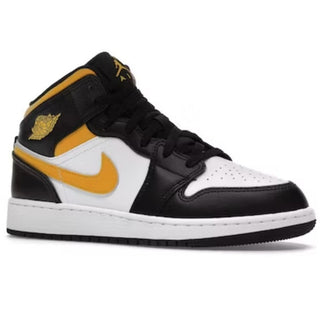 Nike Air Jordan 1 Mid Colorblock Lace Up Sneaker White/Pollen/Black Boy 6.5Y /39