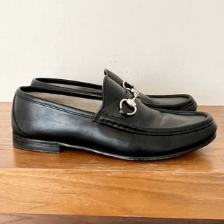 Gucci Leather Horsebit Dress Loafers Shoes Slip On Black Men's Size 8.5