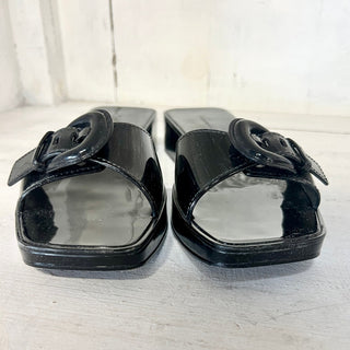 Veronica Beard Davina Jelly Single Strap Slide Sandals Black Women's 8M / 9 US