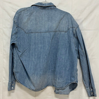 OneTeaspoon Revolver Long Sleeve Oversized Denim Jean Shirt Blue Women's Size XS