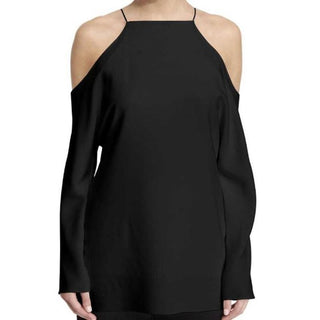 The Row Cold Shoulder Krauss Halter Neck Top Blouse Black Women's Size Small