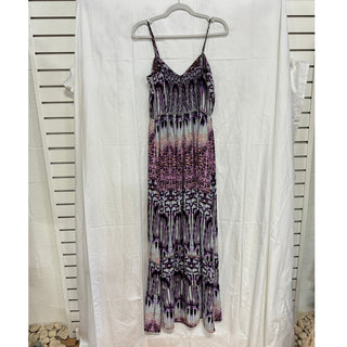 Parker Verona Sleeveless Spaghetti Strap Graphic Maxi Dress Purple Womens Size S