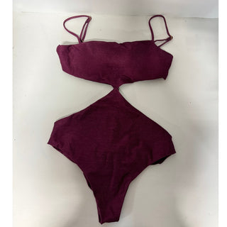 NWT The Garzetta Arena Side Cutout One Piece Bikini Burgundy Women's Size Large