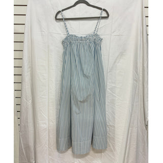 Pistola Farrah Striped Sleeveless Ruffle Midi Dress Blue/White Women's Size S