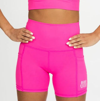 NWT Tres Piñas OMG 5" Cargo High Waisted Cycling Shorts Hot Pink Womens Size XS