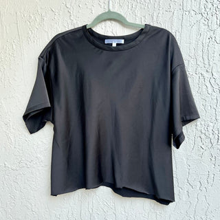 Jourdan Sloane Collection Short Sleeve Trim Hem T-Shirt Black Women's Size Small