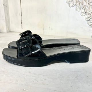 Veronica Beard Davina Jelly Single Strap Slide Sandals Black Women's 8M / 9 US