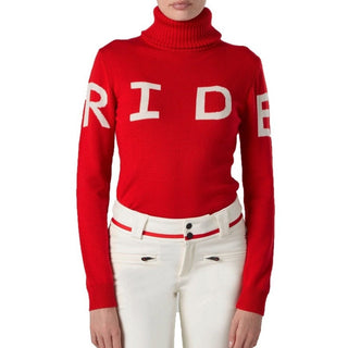 Perfect Moment "Ride" Merino Wool Turtleneck Pullover Sweater II Red Women's XS