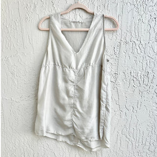 TRANSIT par-such 100% Silk Sleeveless V-Neck Tank Top Gray Women's 4 / L