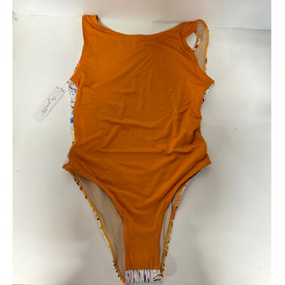 NWT La Gotta Contrast Gella Open-Back One-Piece Swimsuit Orange/Multi Womne's M