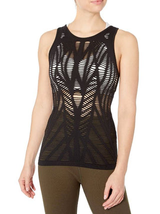 NWT Alo Yoga Engineered Cut Out Vixen Fitted Muscle Tank Top Black Women’s Small