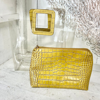 Staud Shirley Clear PVC and Crocodile-Embossed Tote Bag With Removable Pouch