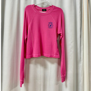 NWT NUX Los Angeles Long Sleeve Crew Neck Pullover Sweatshirt Pink Womens Medium