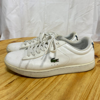 Lacoste Carnaby Leather Lace Up Low Top Athletic Sneakers White Women's Size 7.5