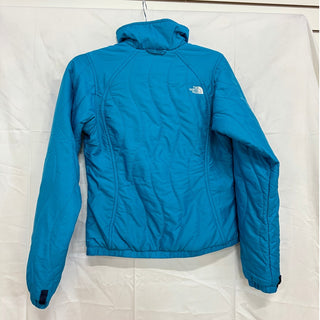 The North Face Long Sleeve Full Zip Quilted Puffer Jacket aqua Blue Women XS