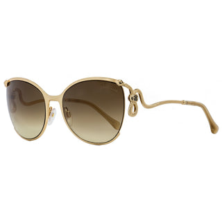 Roberto Cavalli RC1025 Careggine Snake Motif Gold Frame Oval Lens Sunglasses