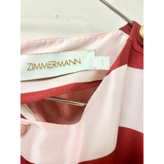 Zimmermann Wonderland Silk Striped Bow-detail Mini Dress Red/pin Women's 1 / S