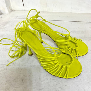Bottega Veneta Dot Leather Open Toe Lace Up Stilettos Strappy Sandals Green 37