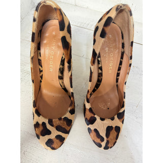 Kurt Geiger Elinda Leopard Cigarette Heels Stiletto Court Pump Brown 36 US 5.5