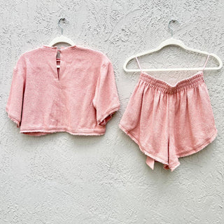 NWT $440 Bec + Bridge Cropped Ollie Top & Ollie Short Musk Pink Women's US 4