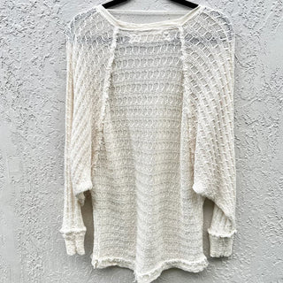 We The Free Dolman Sleeve 100% Cotton Pullover Sweater Cream Women's Size Large