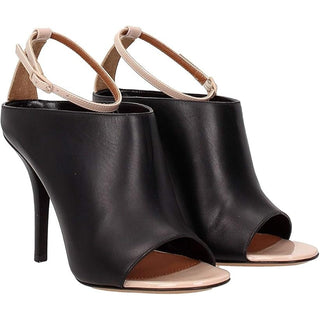 Givenchy Leather Ankle Strap Open Toe Mules Noir/Natural Women's Size 39.5 / 9.5