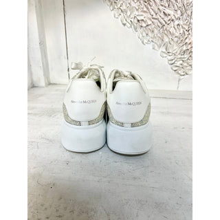 Alexander McQueen Low Top Chunky Sneaker Silver Glitter Women's Size 40E / 10