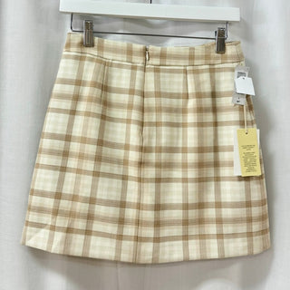 NWT Wilfred Aritzia Patio High Waist A-Line Mini Skirt Francesca Beige Women S