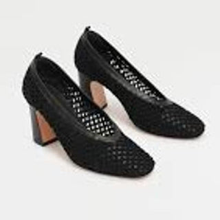 Rachel Comey Noemie Mesh Slip On Square Toe Block Heel Pump Black Women's US 9