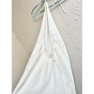 Camila Coelho 100% Cotton Open Back Celene Maxi Slip Dress White Women's Medium