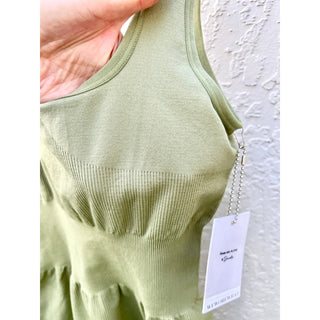 NWT We Wore What Ribbed Knit Bodysuit Sage Green Blue Set Of 2 Women's Small