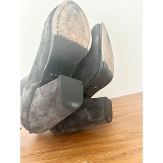 Rag & Bone Suede Leather Block Heel Ankle Booties Newbury Gray Women's Sz 39.5/9