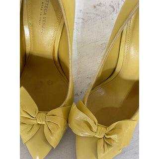 Bottega Veneta Leather Bow Embellished Stilettos Pumps Yellow Women's 36 US 5.5