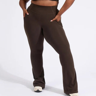 NWT Buffbunny Collection Contour Pocket Flare Legging Cold Brew Women's Size XXL