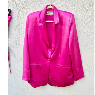 Nonchalant Label Cassica Crop Top & Lanie Blazer Set Hot Pink Women's Size XS