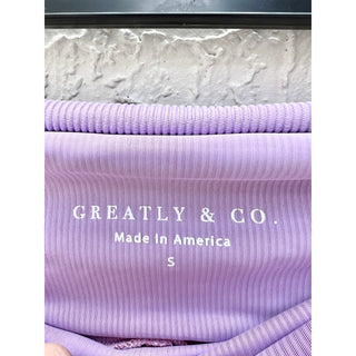 Greatly & Co Ribbed Crop To & Compression Shorts Lot Of 2 Purple Women's Small