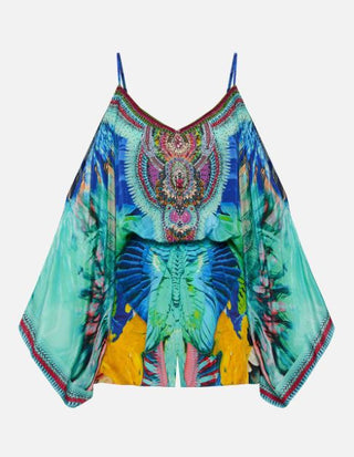 Camilla Amazonian Silk Drop Shoulder Playsuit Age of Asteria Women's Size Small