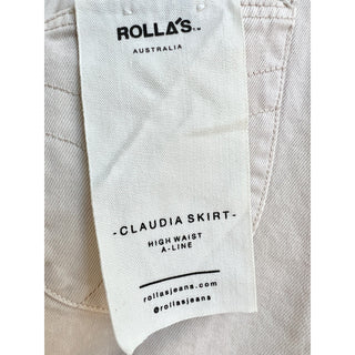 NWT Rolla's High Rise A-Line Claudia Mini Denim Skirt Cream Women's Size 24