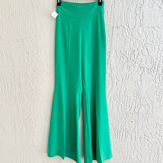 NWT Lady Pipa High Rise Pull On Wide Niza Leg Pants Green Women's Size XS