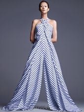 NWT Ralph Lauren Collection Purple Label Halter Jumpsuit Runway Blue White 6